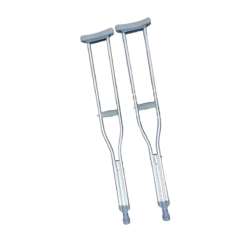 Muletas de acero inoxidable color plata - Peso máximo 158 kg