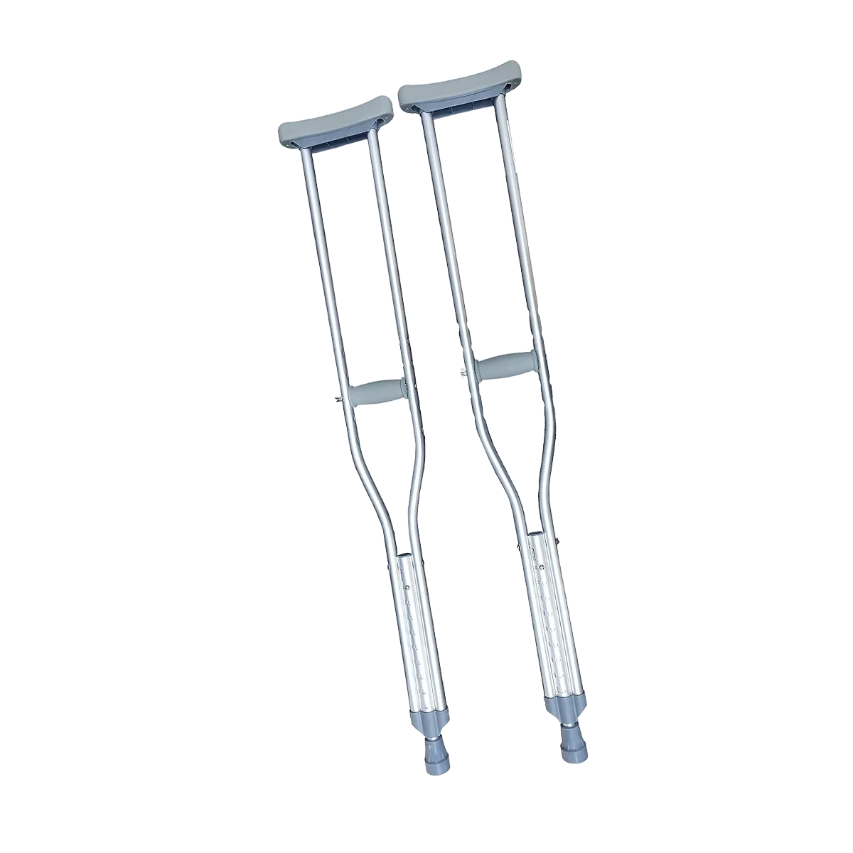Muletas de acero inoxidable color plata - Peso máximo 158 kg