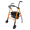 Andadera Semi-Rollator Naranja Plegable de Aluminio