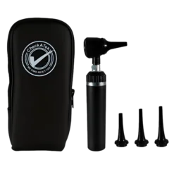 Otoscopio Universal con Luz de Intensidad Ajustable y 6 Espéculos de Distintos Diámetros - Marca Checkatek