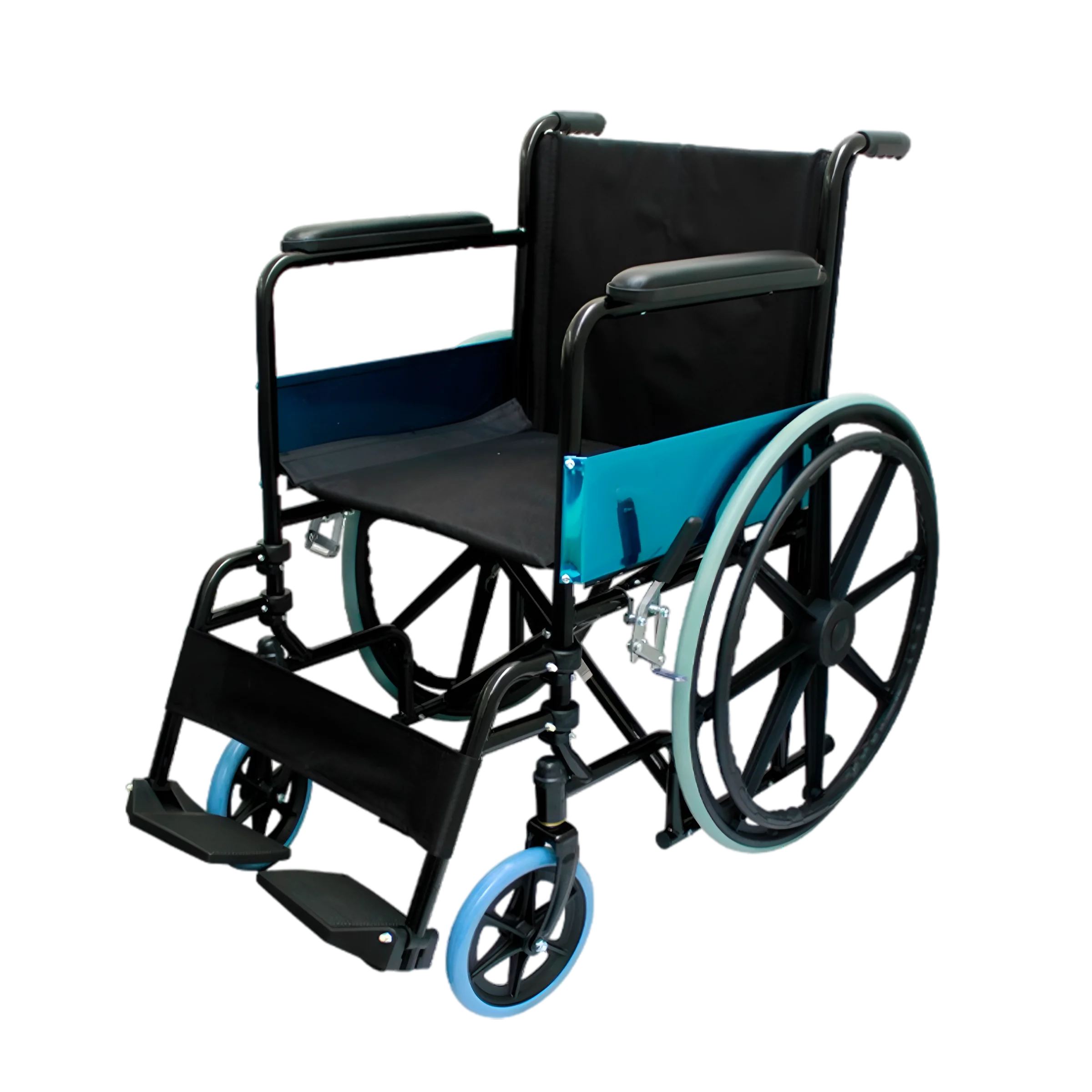Silla de Ruedas Estándar de 18" en color Negro/Azul