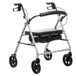 Andadera Rollator Bariátrica de Aluminio en color Plata