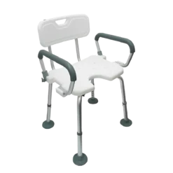 Silla de Ducha con Descansabrazos Abatibles en color Blanco