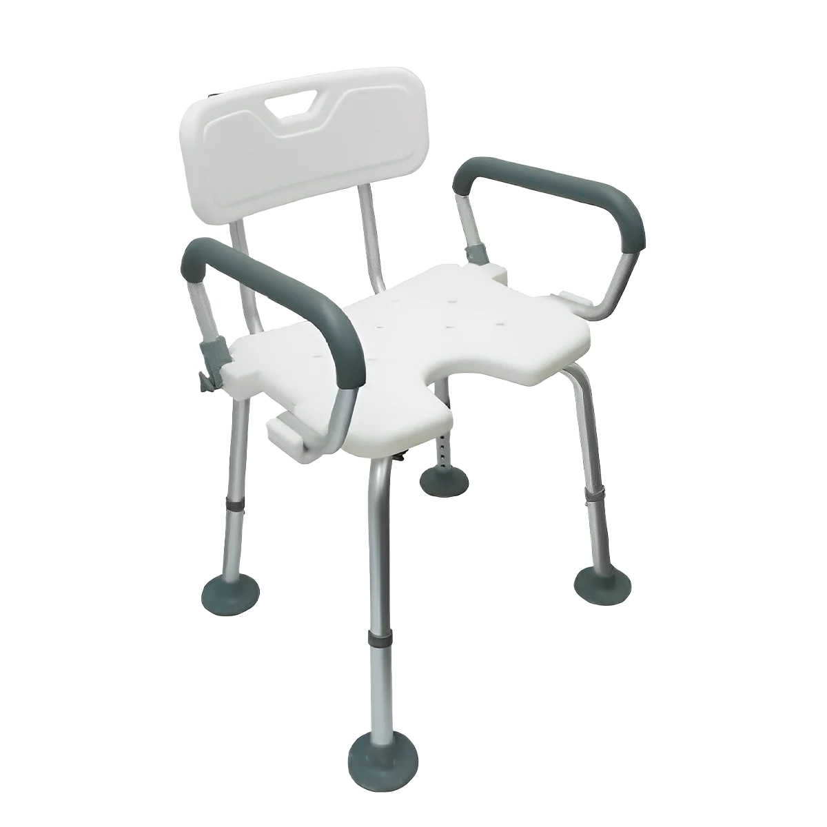 Silla de Ducha con Descansabrazos Abatibles en color Blanco