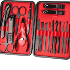 Kit de Manicura y Pedicure 18 Piezas - Colores Negro y Tornasol