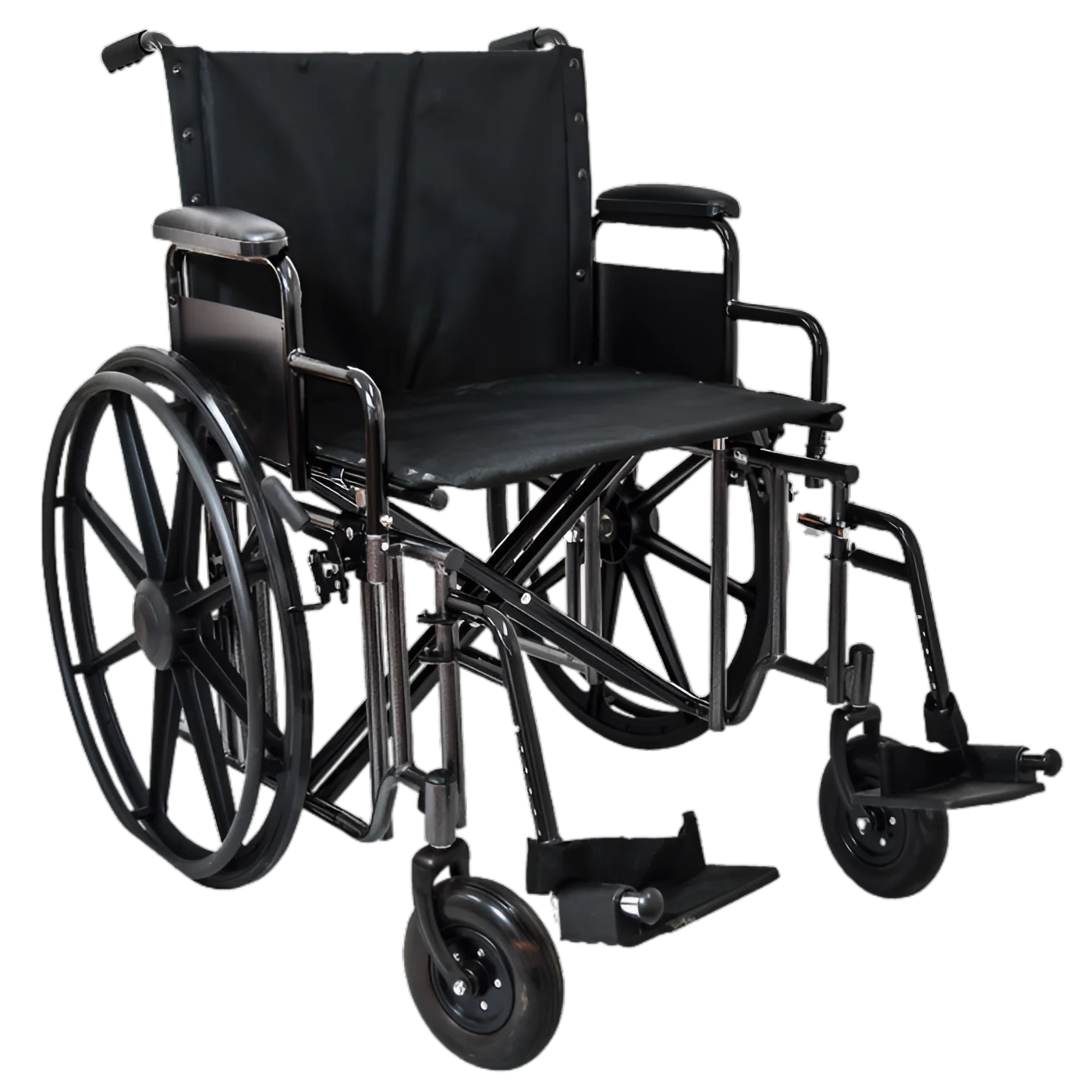 Silla de Ruedas Bariátrica 20" Negra con Descansapiés Abatible