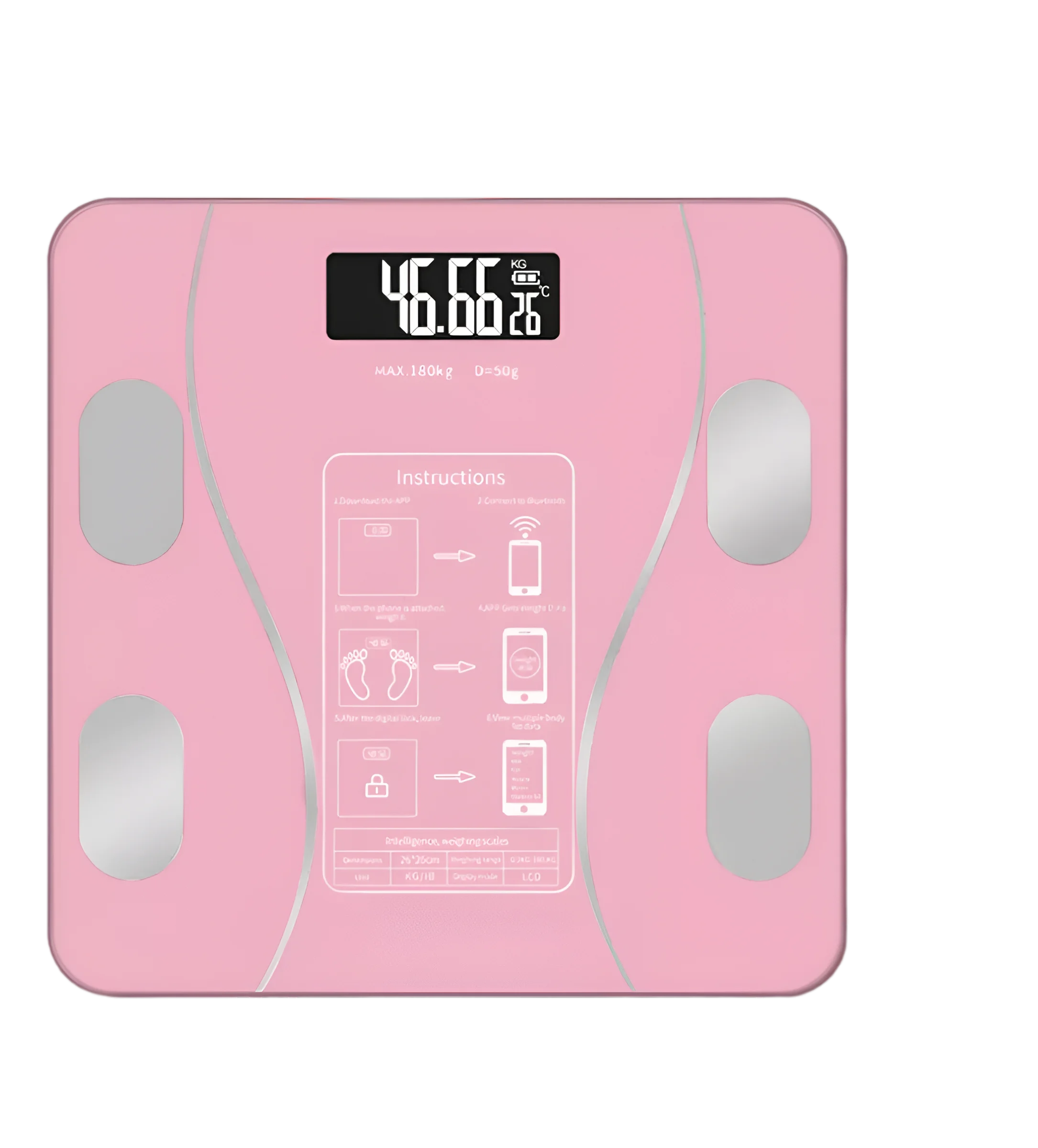 Báscula Digital con Bluetooth para Baño - Capacidad hasta 180 kg - Imagen 3