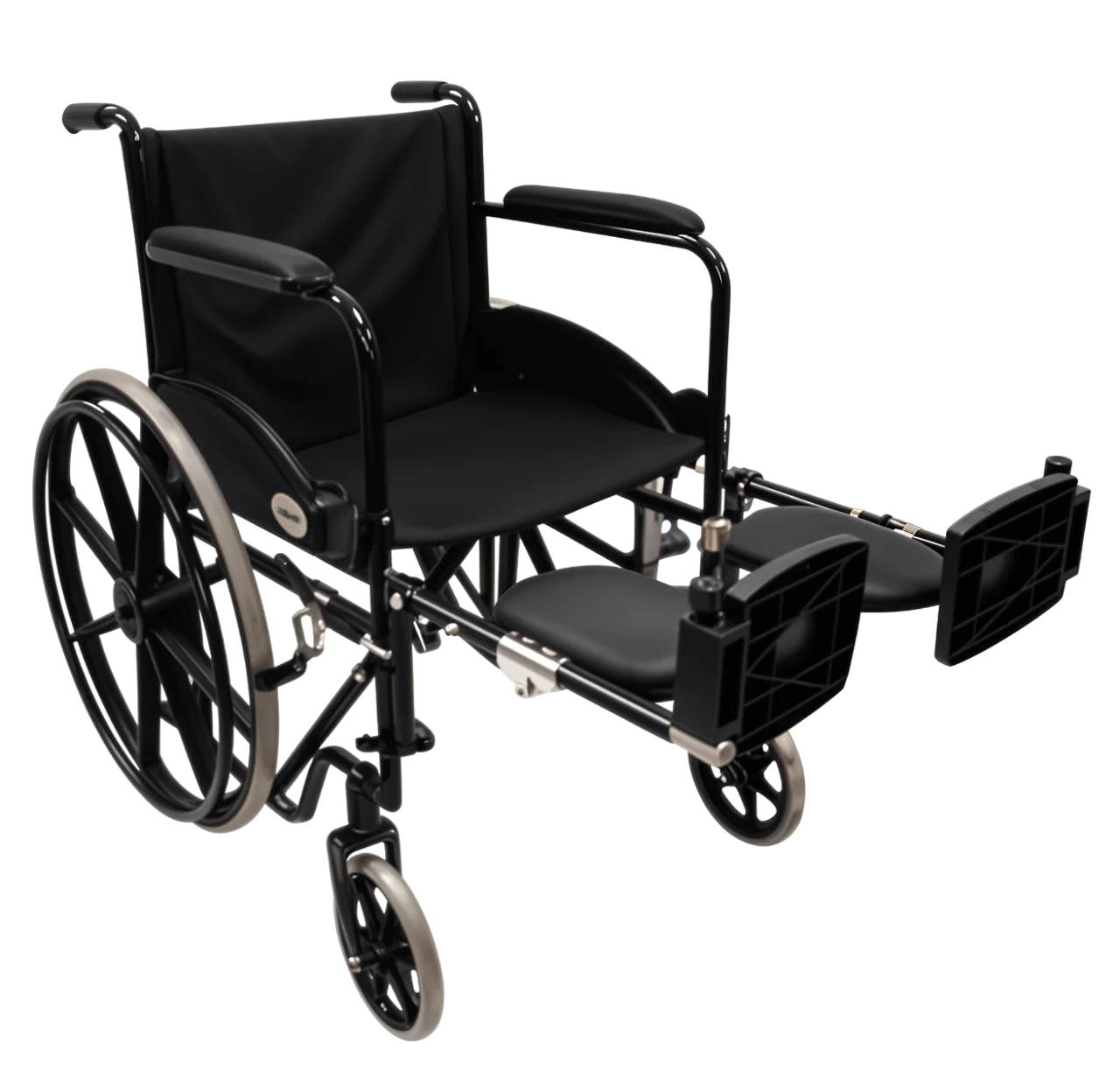 Silla de Ruedas Negra 19" con Elevapiés y Descansapies Desmontable