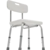 Silla de Ducha con Respaldo en Aluminio Blanco