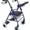 Andadera Rollator Híbrida Azul con Descansapiés de Plástico