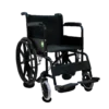 Silla de Ruedas 18" Negra con Descansapiés Fijo y Marco de Acero