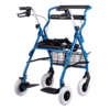 Andadera Rollator Híbrida con Descansapiés de Plástico (Silla de Traslado)