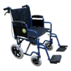 Silla de Traslado 18" Económica Azul con Descansapiés Abatible