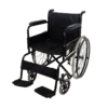 Silla de Ruedas 18" Económica Lona Negra con Descansapiés Fijo