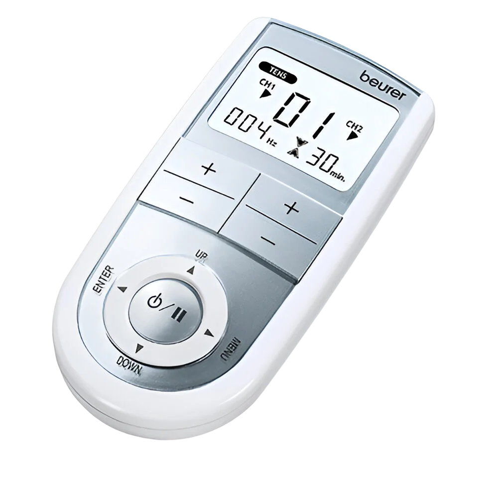 Electroestimulador tens/ems 2 canales 3 en 1: tens (nervios, dolor), ems (músculos) masaje (relajación) 4 electrodos 50 programas (tens/ems/masaje) función de doctor: para una coordinación ideal con su terapia personal