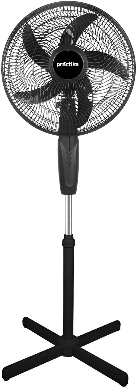 Ventilador Negro con Pedestal y 2 Velocidades de 16"