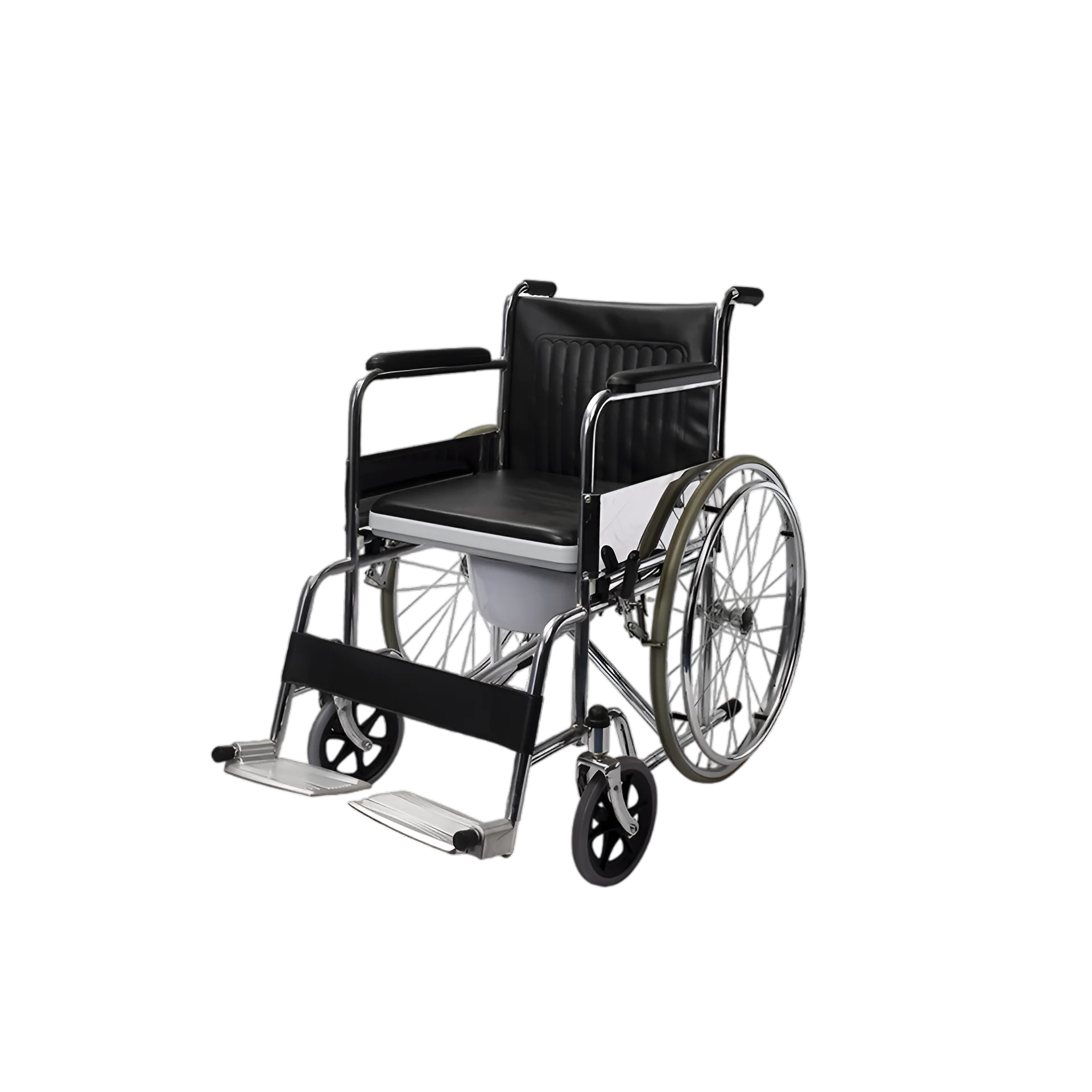 Silla de Ruedas Gris con Cómodo Reposa Pies Abatible
