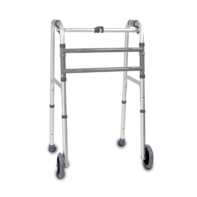 Andadera Plegable con Ruedas Delanteras de Aluminio Gris Premium