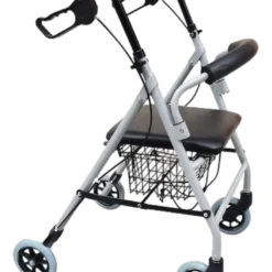 Andadera Rollator con Canastilla de Aluminio Gris