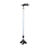 Bastón de Aluminio Suave con Luz y Base, Mango Negro