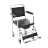 Silla Cómodo con Ruedas Vinil Negro Cromada con Descansa Pies Abatible