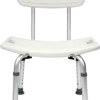 Silla de Ducha Bariátrica sin Agarradera de Aluminio Blanca