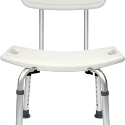 Silla de Ducha Bariátrica sin Agarradera de Aluminio Blanca
