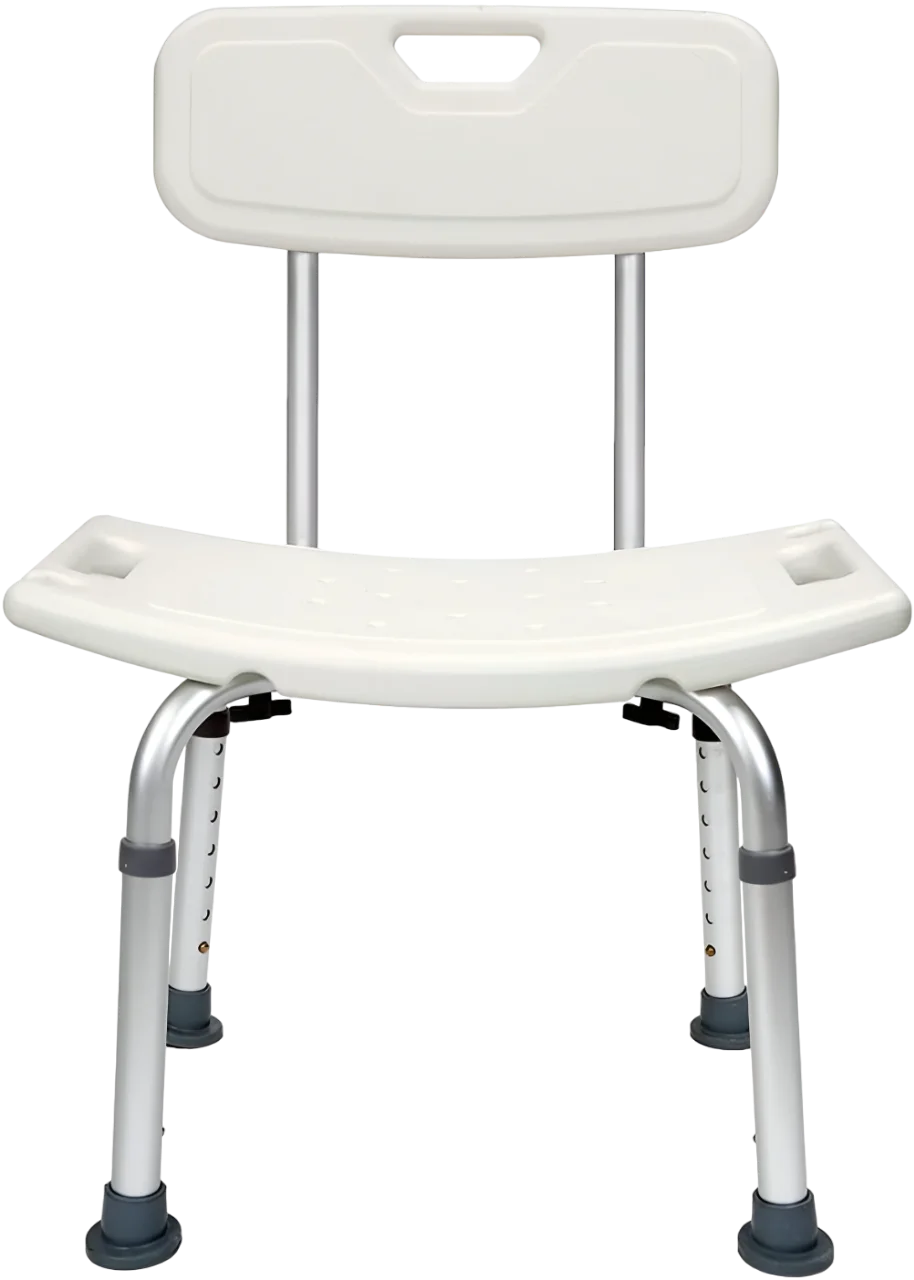 Silla de Ducha Bariátrica sin Agarradera de Aluminio Blanca