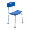 Silla de Ducha Sin Agarraderas de Aluminio Azul