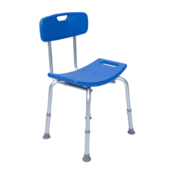 Silla de Ducha Sin Agarraderas de Aluminio Azul