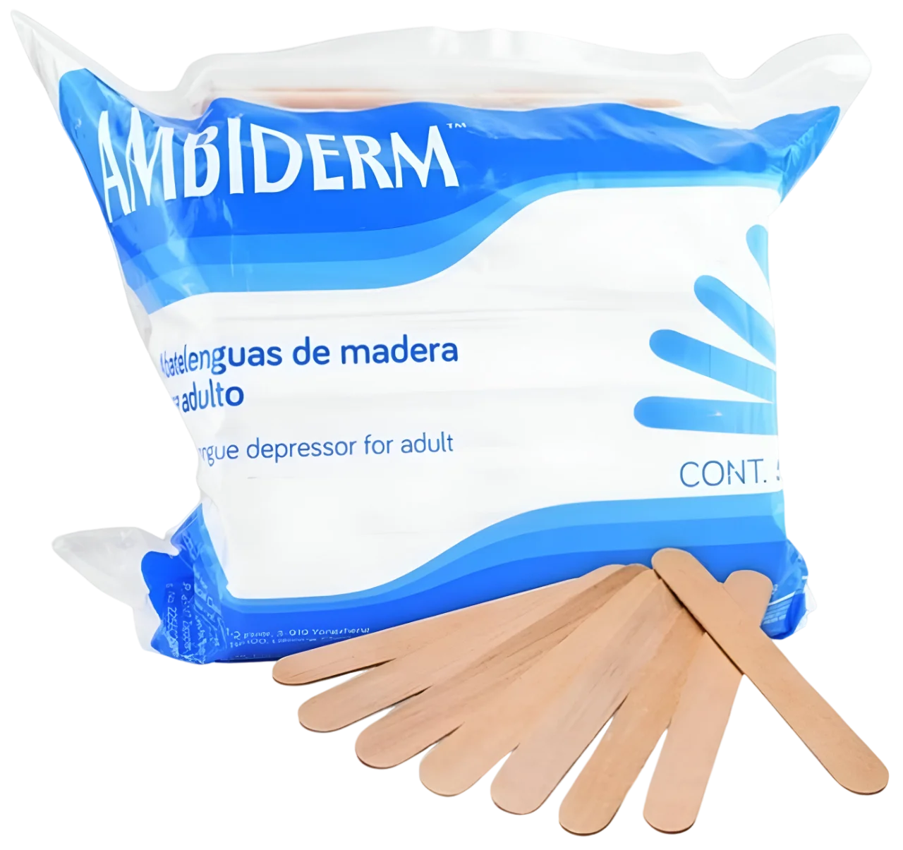 Abatelenguas de Madera 25 Piezas No Esteril Ambiderm