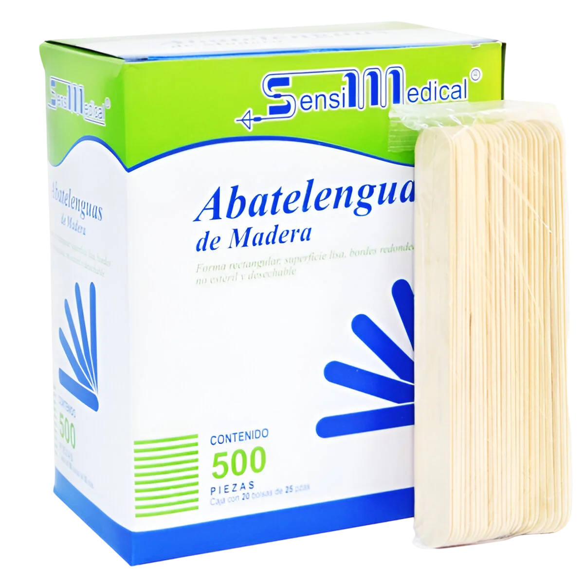 Abatelenguas de Madera 25 Pz No Esteril - Sensi Medical