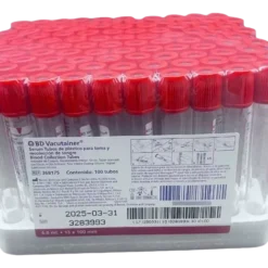 Gradilla c/100 Tubos BD Vacutainer Plus Rojo Gradilla 13X100 6 ML