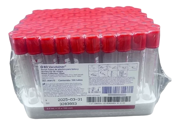 Gradilla c/100 Tubos BD Vacutainer Plus Rojo Gradilla 13X100 6 ML