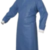 Bata QX cirujano grande puños ajustables, refuerzo mangas y pecho tela polipropileno, impermeable color antirreflejante, no transparente, antiestatica esteril