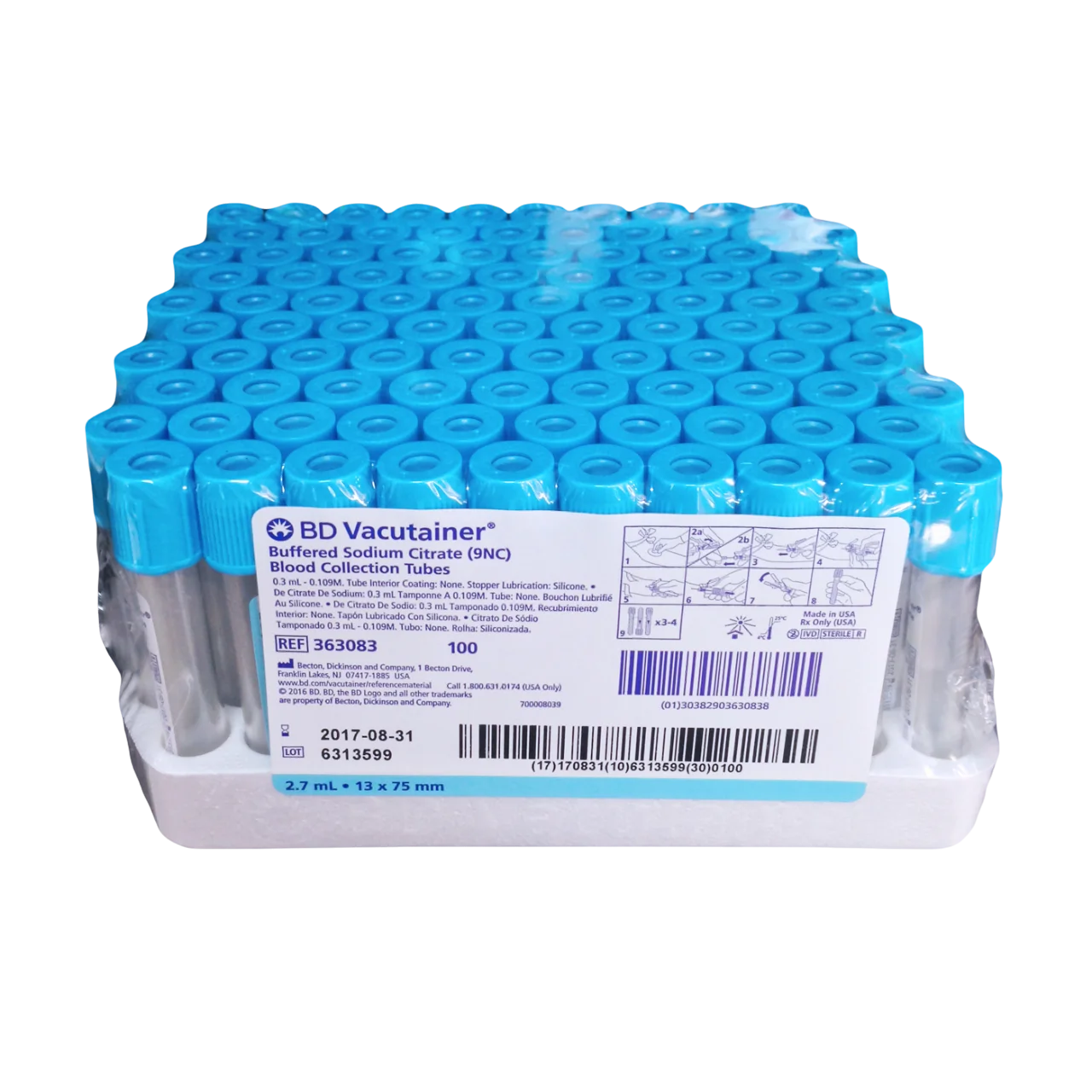 Gradilla para Tubos Vacutainer Azul 2.7 ml Hanbaihan